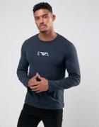 Emporio Armani Slim Fit Long Sleeve T-shirt In Navy - Navy