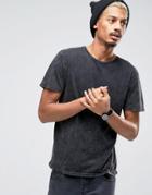 Quiksilver Crosse Key T-shirt In Acid Wash - Black