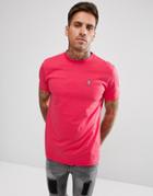 Psycho Bunny Crew Neck T-shirt Regular Fit In Pink - Pink