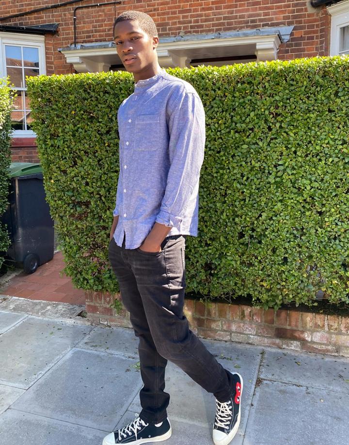 River Island Slim Jeans In Washed Black