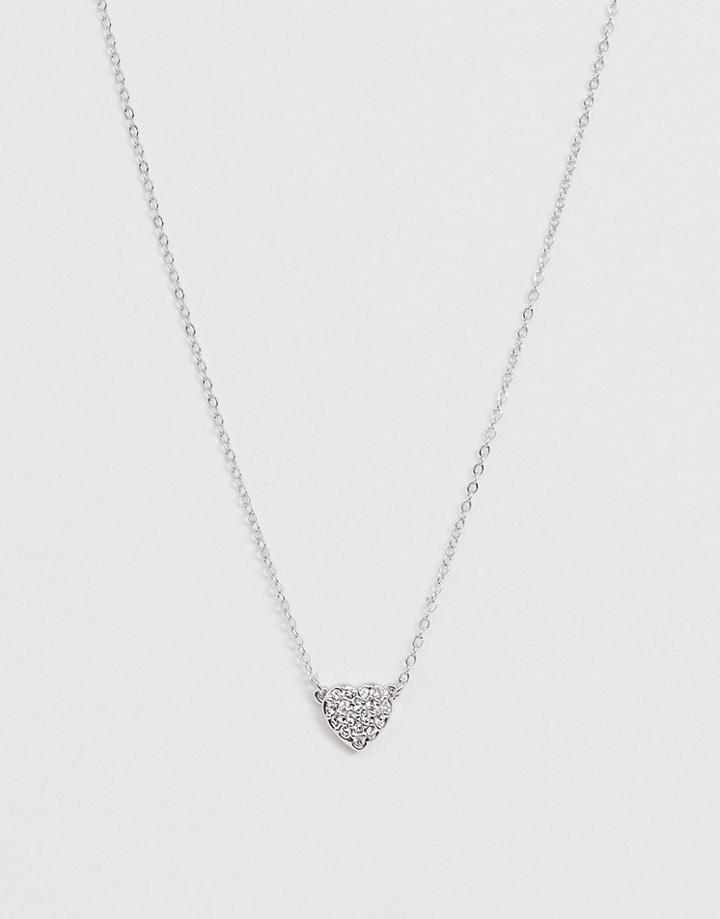 Ted Baker Pave Crystal Heart Pendant Necklace - Silver