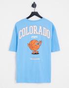 Jack & Jones Originals Oversized T-shirt With Colorado Print In Blue