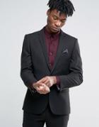 Harry Brown Slim Fit Suit Jacket In Black - Black