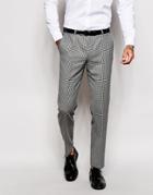Noose & Monkey Mini Check Suit Pants In Skinny Fit - Gray