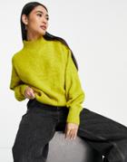 & Other Stories Recycled Polyester Mock Neck Sweater In Ochre-yellow