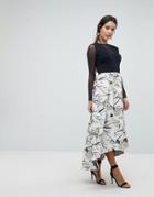 Coast Aria Textured Skirt Dress - Silver