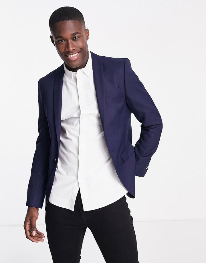 Twisted Tailor Hemmingway Skinny Suit Jacket In Navy