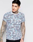 Wrangler T-shirt Tropical Stripe - White