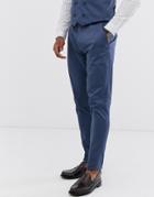 Asos Design Wedding Super Skinny Suit Pants In Stretch Cotton In Indigo Blue