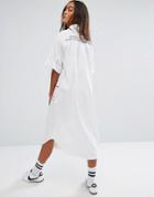 Stylenanda Shirt Dress With Back Print - White