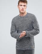 Esprit Knitted Sweater In Mixed Yarn Detail And Raglan Sleeve - Navy