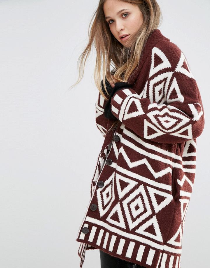 Moon River Cardi Coat - Red