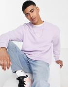 Jack & Jones Originals Oversized Sweatshirt With Flower Embroidery In Lilac-purple