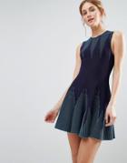 The English Factory Knitted Dress With Pleated Skirt - Navy