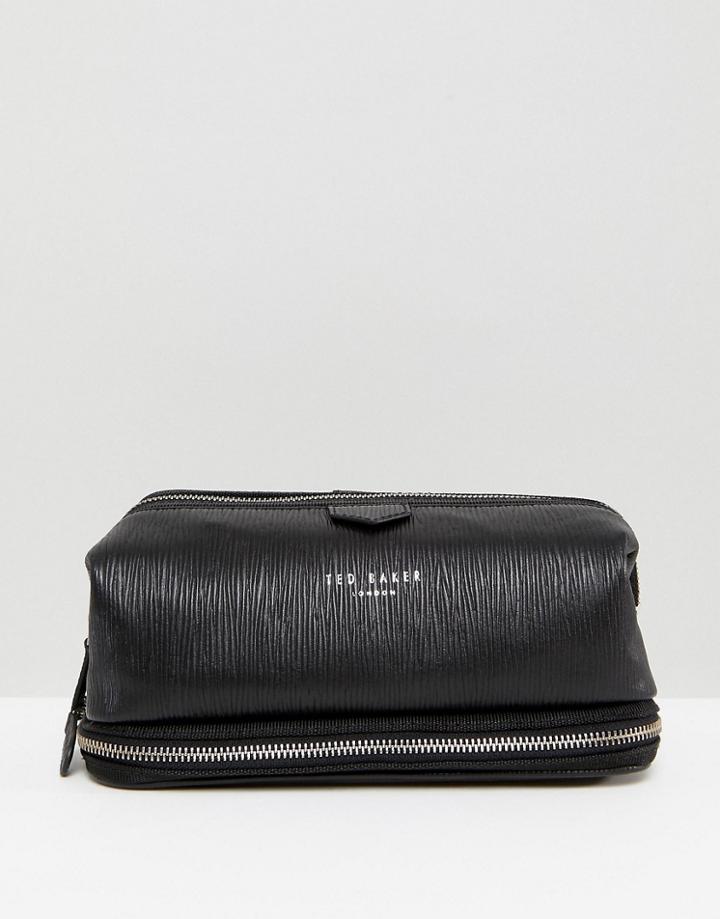 Ted Baker Woodgrain Toiletry Bag - Black