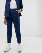 Monki Two-piece Peg Denim Pants In Blue - Blue