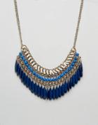 Oasis Multi Row Statement Necklace - Navy