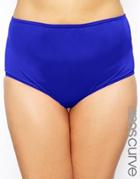 Asos Curve Exclusive High Waisted Bikini Bottom Mix & Match - Blue