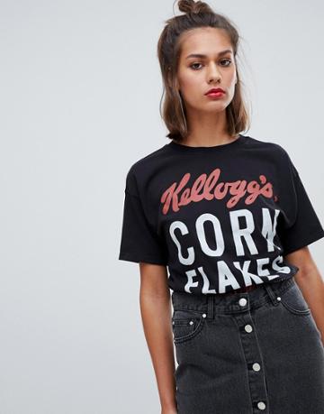 Pull & Bear Kelloggs T Shirt - Black