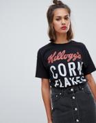 Pull & Bear Kelloggs T Shirt - Black