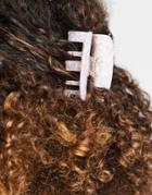 Asos Design Large Rectangle Hair Claw In Pink Resin