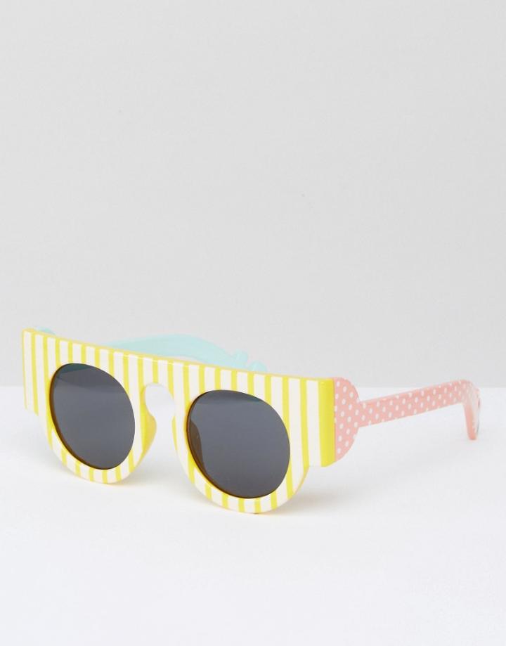 Le Specs Stripe Sunglasses - Yellow