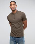 Another Influence Zip Polo Shirt - Green