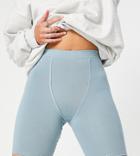 Asyou Seam Detail Legging Short In Ice Blue-blues
