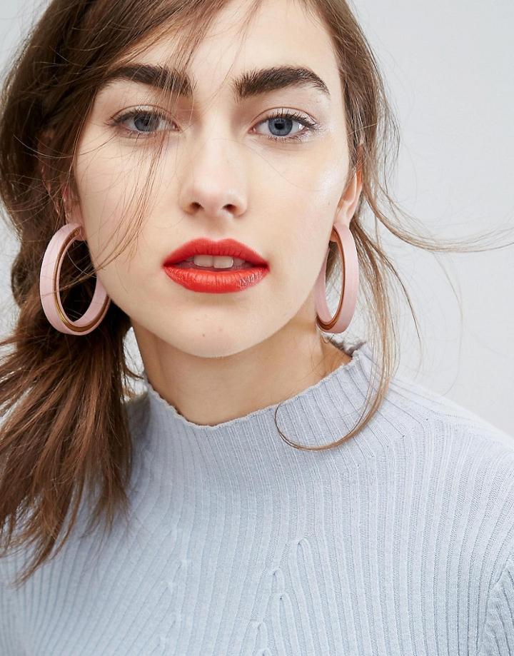 Wolf & Moon Open Circle Hoop Earrings - Gold