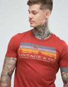 Jack & Jones Vintage T-shirt In Slim Fit With Vintage Graphic - Red