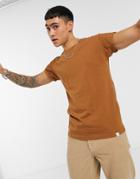 Pull & Bear Join Life Muscle Fit T-shirt In Beige-neutral