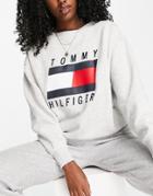 Tommy Hilfiger Sport Oversized Boyfriend Logo Sweatshirt In Gray