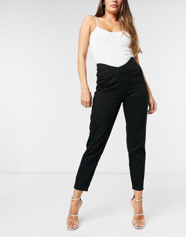 Lioness Fitted Denim Pants In Black