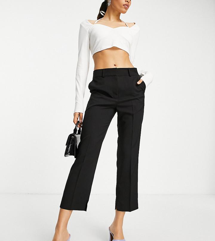 Asos Design Petite Slim Ankle-skim Cigarette Pants In Black