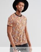 Reclaimed Vintage Festival T-shirt In Paisley Print - Brown