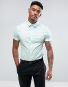 Asos Skinny Shirt In Light Blue - Blue