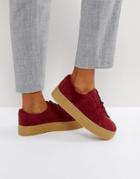 Asos Day Light Suede Lace Up Sneakers - Red