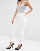 Asos Rivington Denim High Waist Jeggings In Off White - Off White