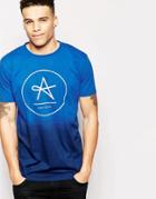 Antioch Longline T-shirt In Dip Dye - Blue
