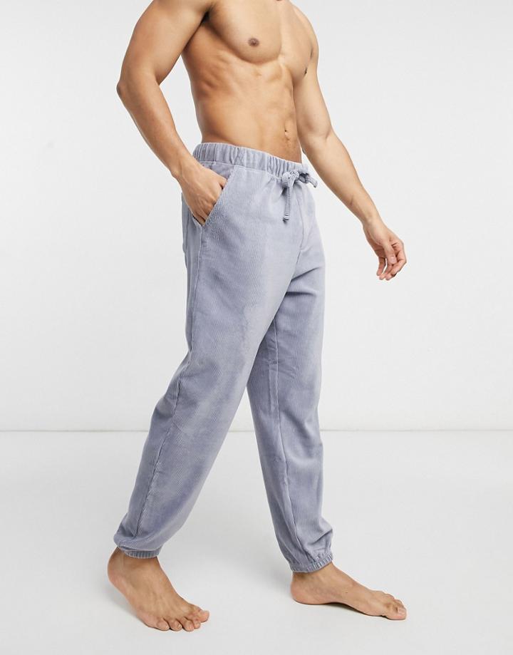 Asos Design Lounge Oversized Sweatpants In Gray Rib-grey