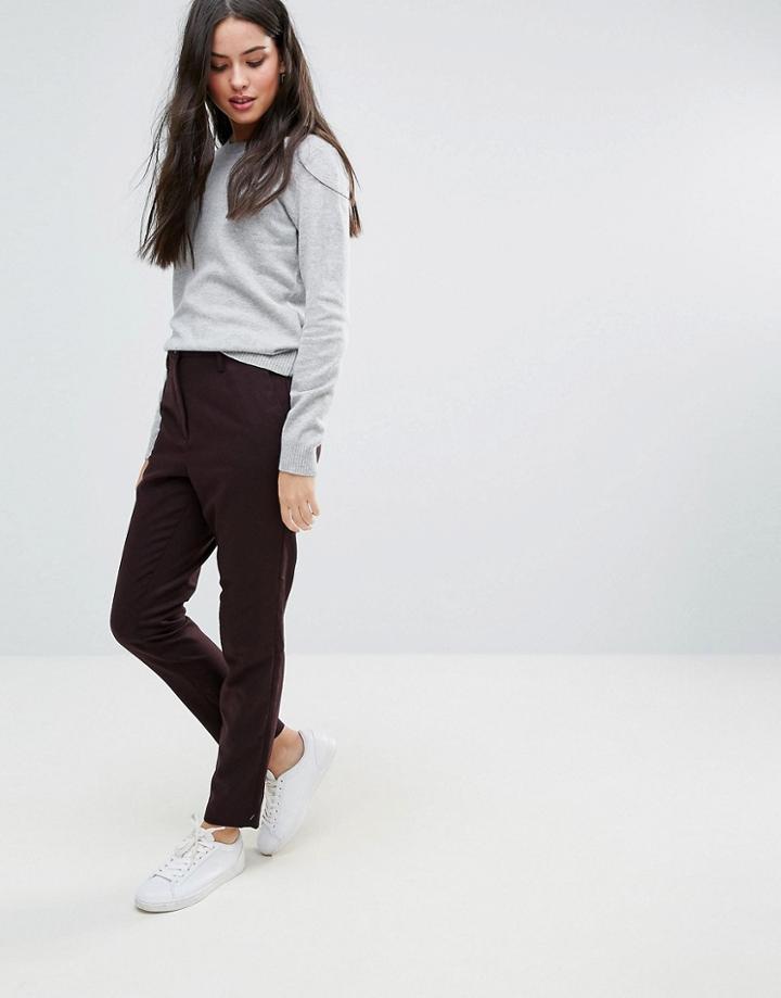 Selected Soren Wool Blend Tailored Pant - Purple