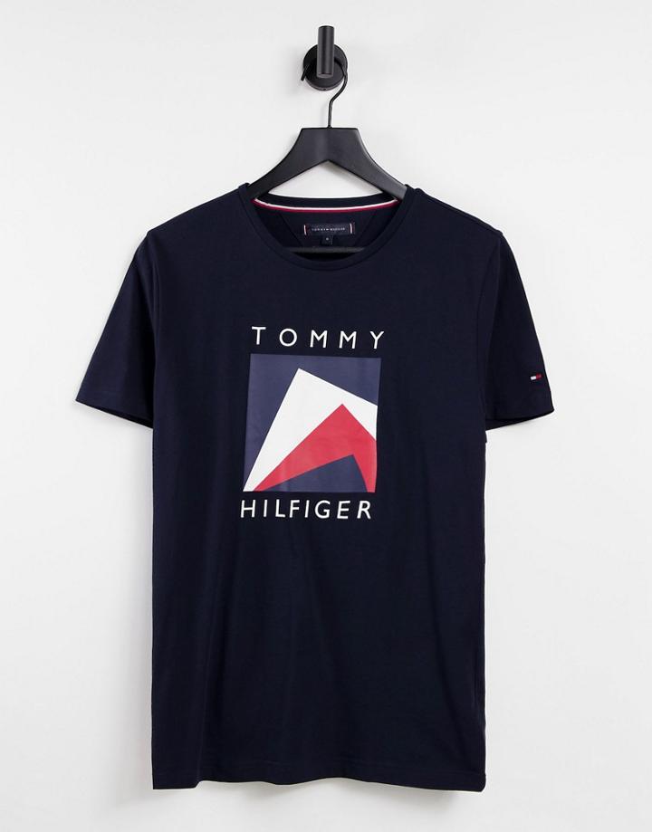 Tommy Hilfiger Corp Apex Logo Print T-shirt In Navy