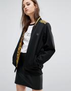 Fred Perry Bella Freud Leopard Yoke Track Jacket - Black
