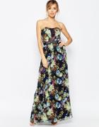 Little Mistress Maxi Dress With Belt In Floral Print - Print