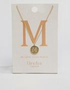 Orelia Gold Plated Necklace With Initial M - Gold
