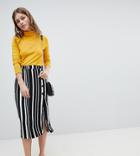Bershka Midi Skirt In Multi Stripe