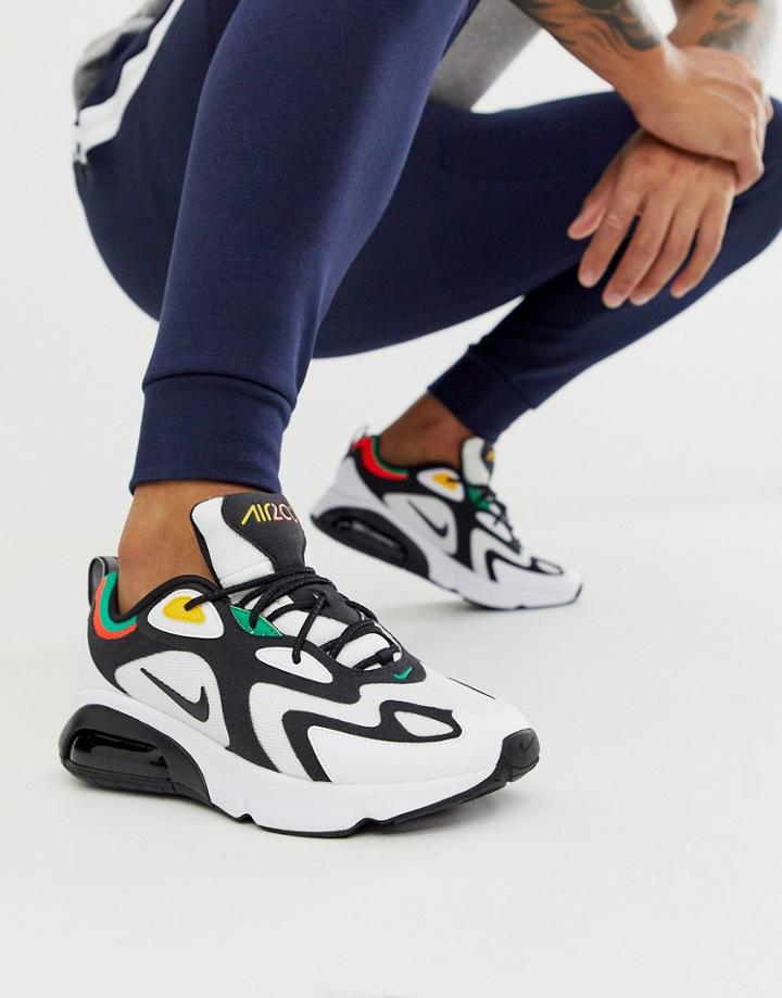Nike Air Max 200 Sneakers In Black And White