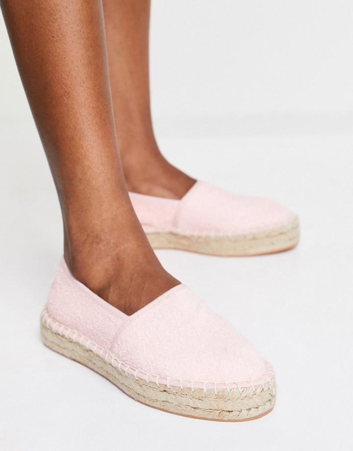 South Beach Terry Espadrilles In Peach-pink