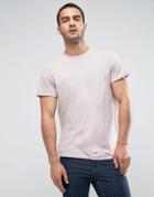 New Look T-shirt With Rolled Sleeves In Pink Marl - Pink