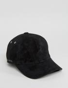 Ted Baker Baseball Cap In Suede - Black